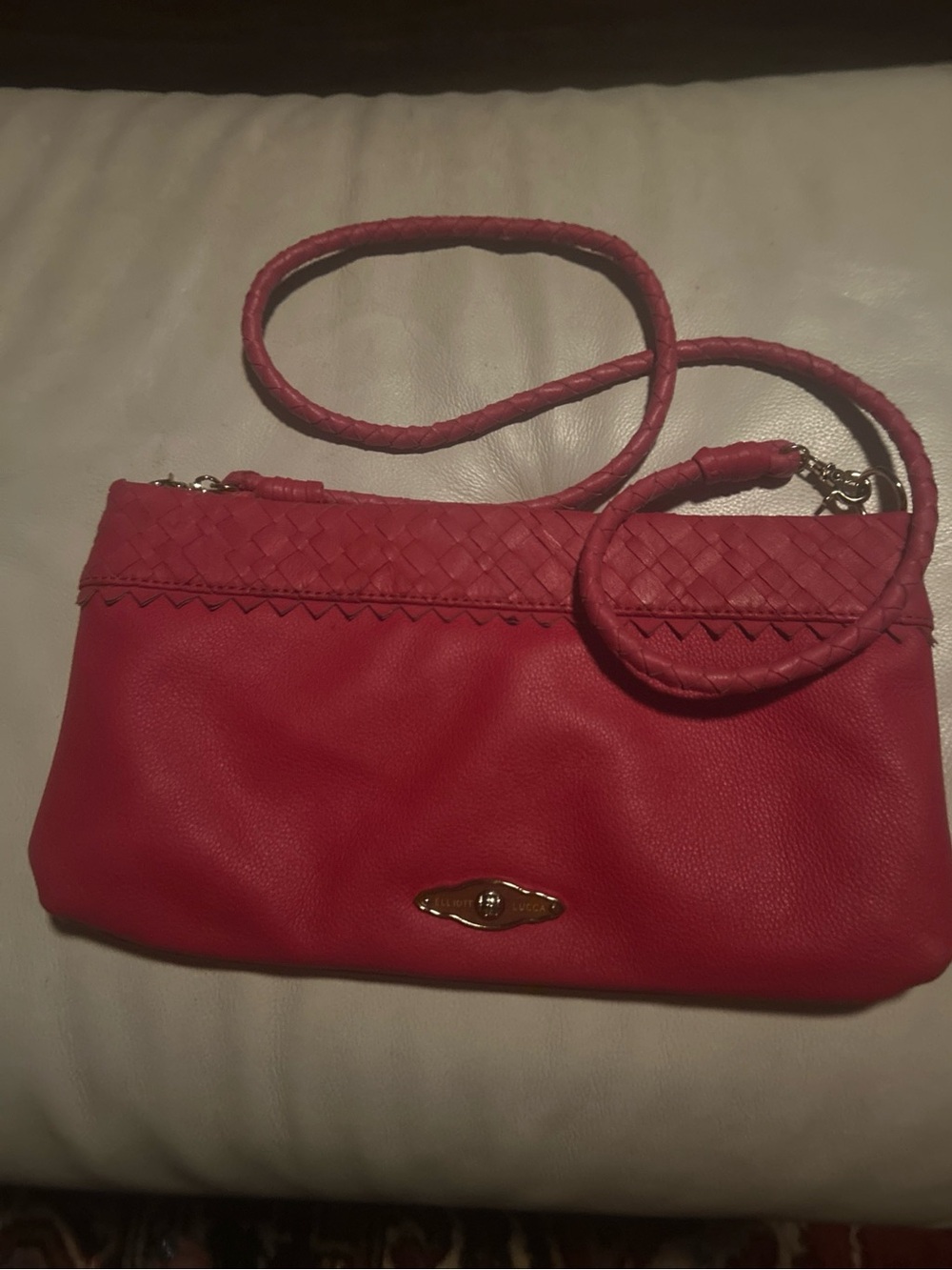 Elliott Lucca Leather Weave details, Leather Purse
